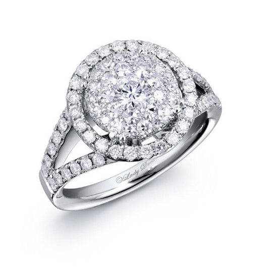 18K WHITE GOLD RING F COLOR VS QUALITY D-1.42