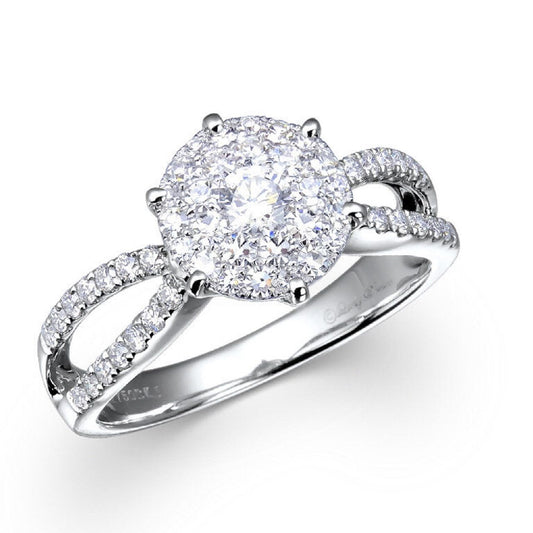 1.03 ctw Natural Diamonds | Color: F | Clarity: VS | 18k White Gold Ring