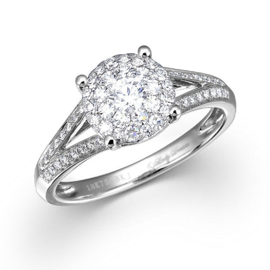 18K WHITE GOLD RING F COLOR VS QUALITY D-1.03