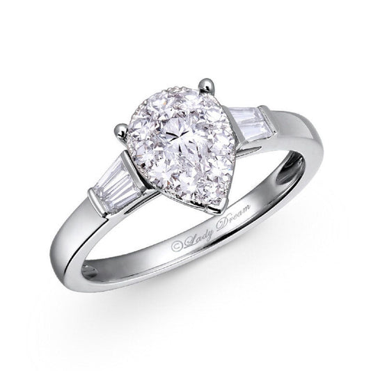 0.76 ctw Natural Diamonds | Color: F | Clarity: VS | 18k White Gold Ring
