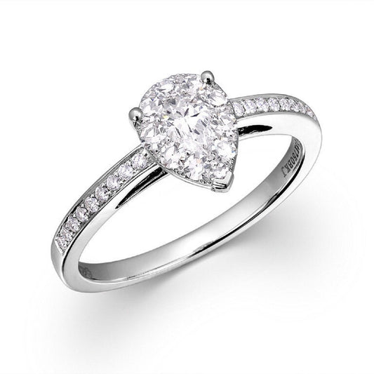 0.49 ctw Natural Diamonds | Color: F | Clarity: VS | 18k White Gold Ring