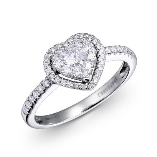 0.60 ctw Natural Diamonds | Color: F | Clarity: VS | 18k White Gold Ring