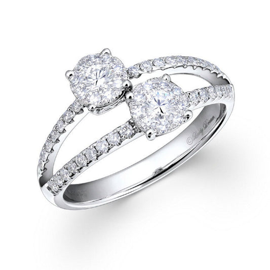 0.66 ctw Natural Diamonds | Color: F | Clarity: VS | 18k White Gold Ring