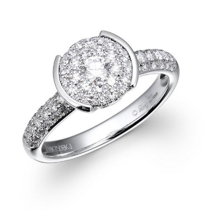 18K WHITE GOLD RING F COLOR VS QUALITY D-1.37