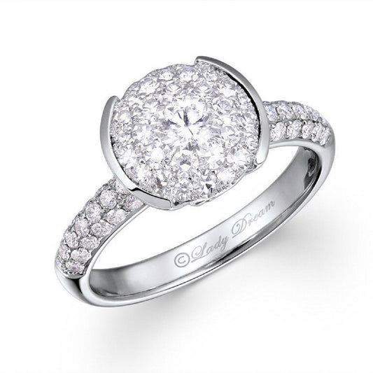 18K WHITE GOLD RING F COLOR VS QUALITY D-1.52