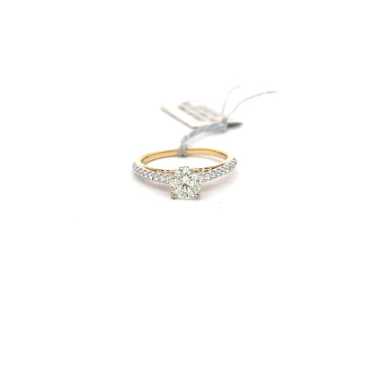 1.09ctw Natural Diamond Ring | 0.76ct Round Center | 18K YW Gold.