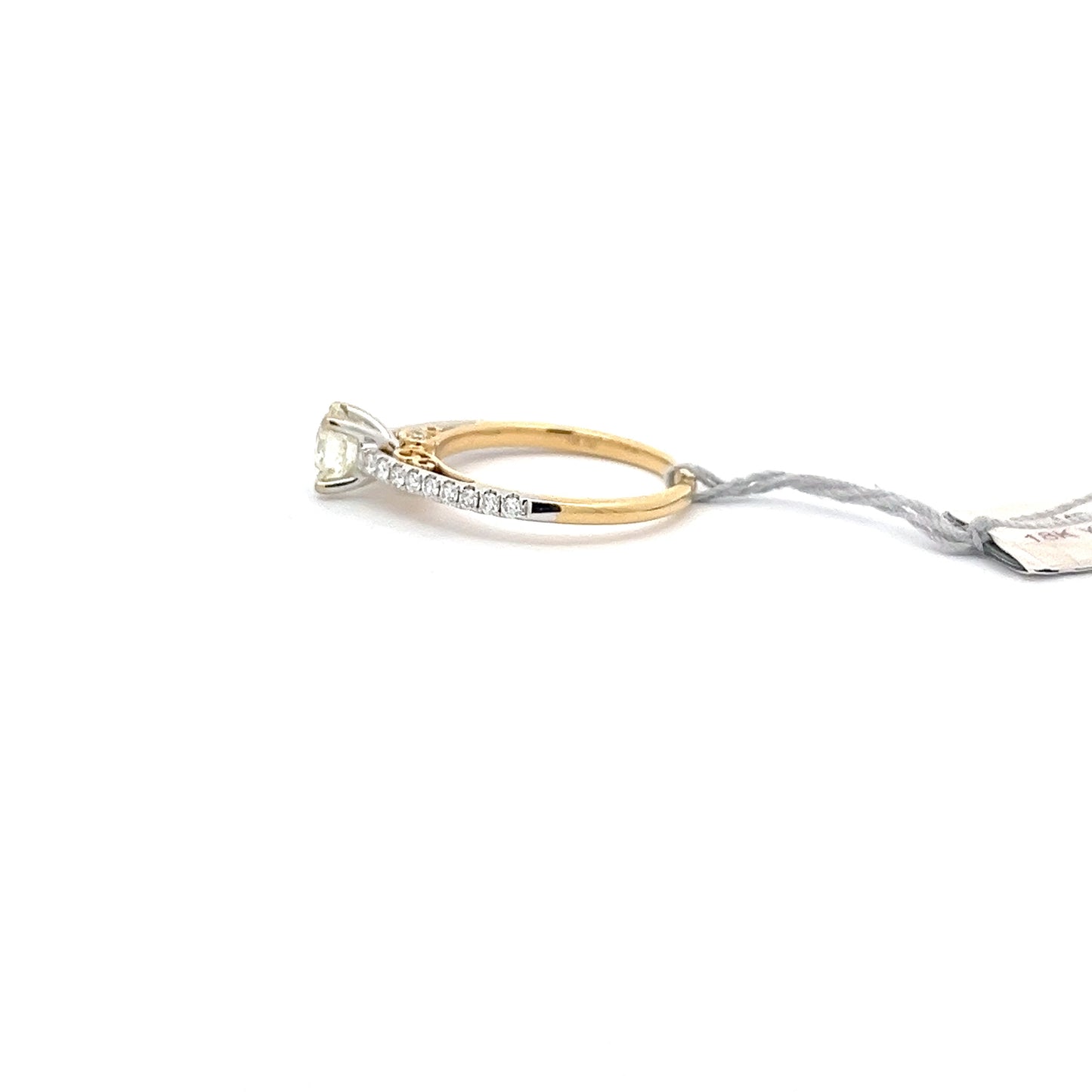1.09ctw Natural Diamond Ring | 0.76ct Round Center | 18K YW Gold.