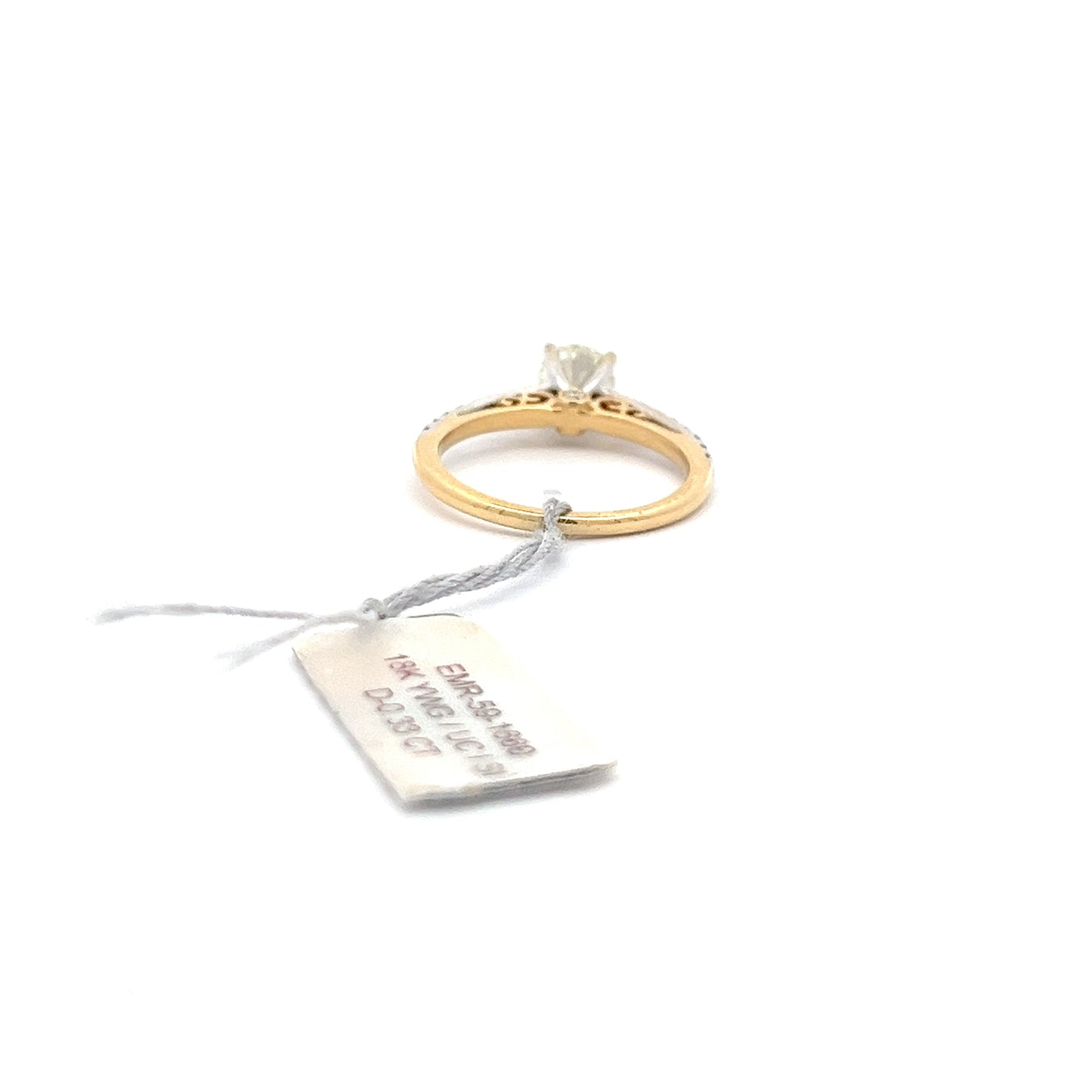 1.09ctw Natural Diamond Ring | 0.76ct Round Center | 18K YW Gold.