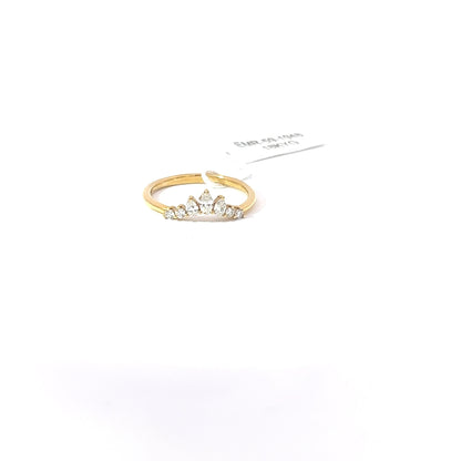 18K Yellow Gold Oval Diamonds Ring