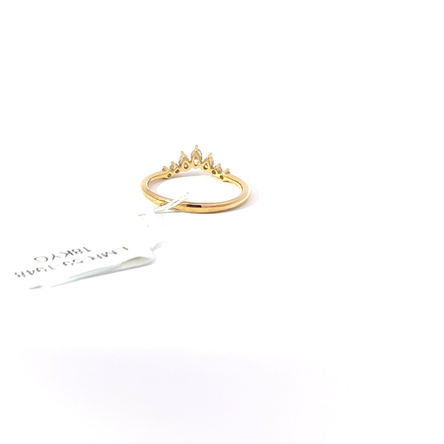 18K Yellow Gold Oval Diamonds Ring