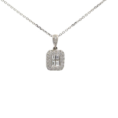 0.54 ctw Natural Diamonds Pendant | 18k White Gold.