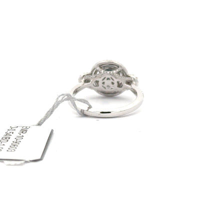 1.03 ct Natural Round Centered Blue Diamond | 18k White Gold | 0.54 ct Diamonds.