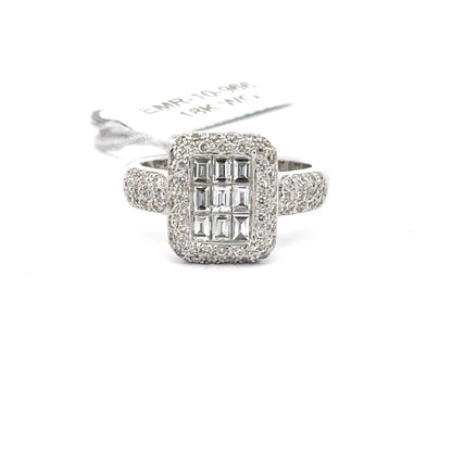 1.05 ctw Natural Diamond Ring | 18K White Gold