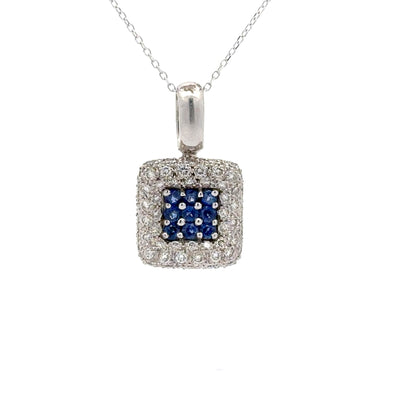 0.38 ct Natural Blue Sapphire | 0.76 ct Natural Diamonds | 18k White Gold