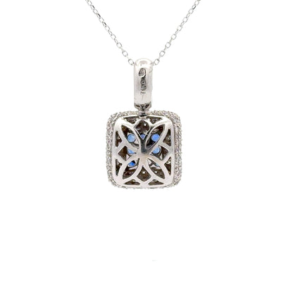 0.38 ct Natural Blue Sapphire | 0.76 ct Natural Diamonds | 18k White Gold