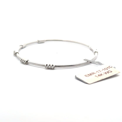 0.25 ctw Flexible Bangle | 14k White Gold.