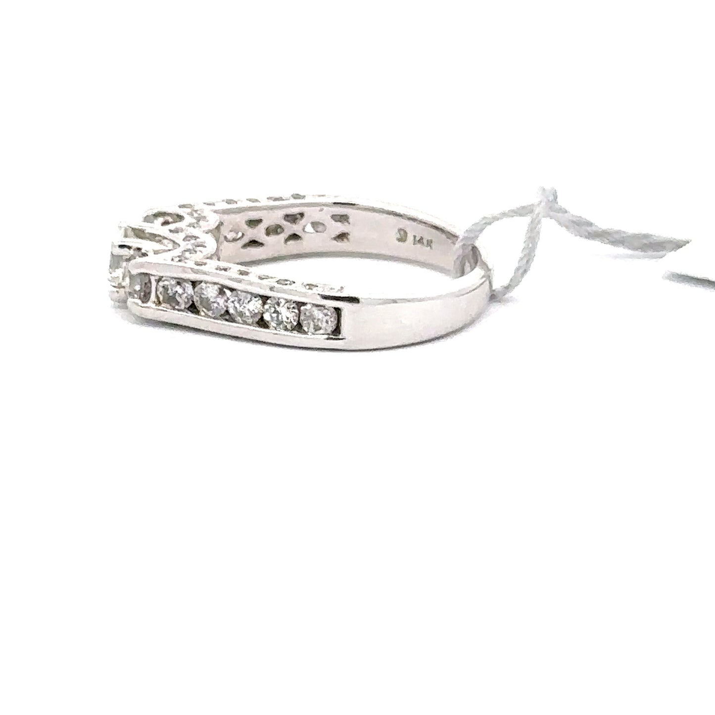 1.03 ctw Natural Diamond Ring | 14k White Gold | "Three Stone Ring"