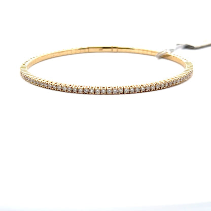 1.07 ctw Flexible Bangle | 14k Yellow Gold.