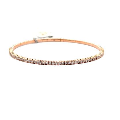 1.07 ctw Flexible Bangle | 14k Rose Gold.