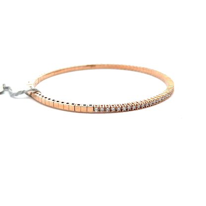1.07 ctw Flexible Bangle | 14k Rose Gold.