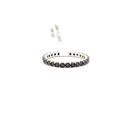 14K WHITE GOLD | 1.02 NATURAL BLACK DIAMONDS BAND.