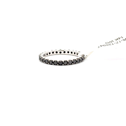 14K WHITE GOLD | 1.02 NATURAL BLACK DIAMONDS BAND.