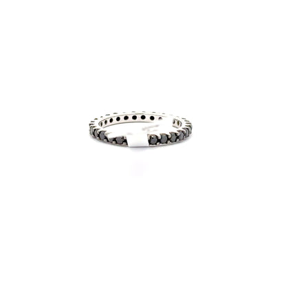 14K WHITE GOLD | 1.02 NATURAL BLACK DIAMONDS BAND.