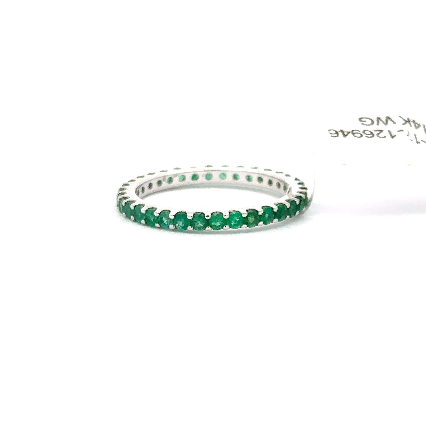 14K WHITE GOLD | 1.02 CTW NATURAL EMERALD BAND.