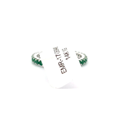 14K WHITE GOLD | 1.02 CTW NATURAL EMERALD BAND.