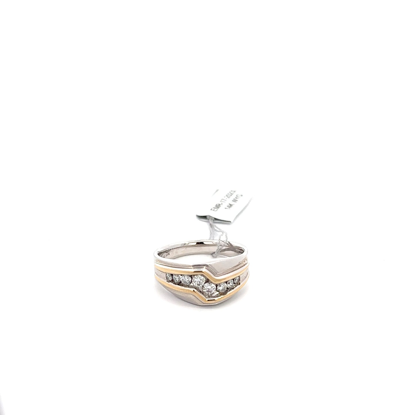 14k YWG Men’s Ring with Round Diamonds
