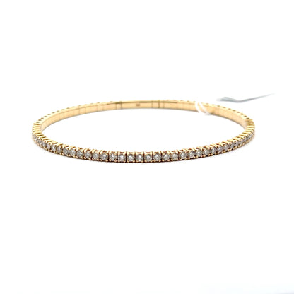 1.52 ctw Flexible Bangle | 14k Yellow Gold.