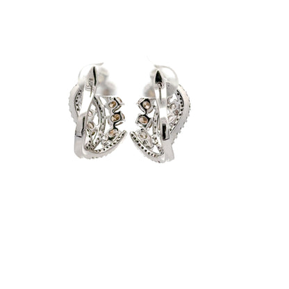 3.72 ctw Natural Champagne Diamonds & Natural Diamonds Earrings | 18k White Gold