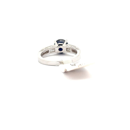 Beautiful Sapphire/Diamond Women’s Ring Set in 18K White Gold