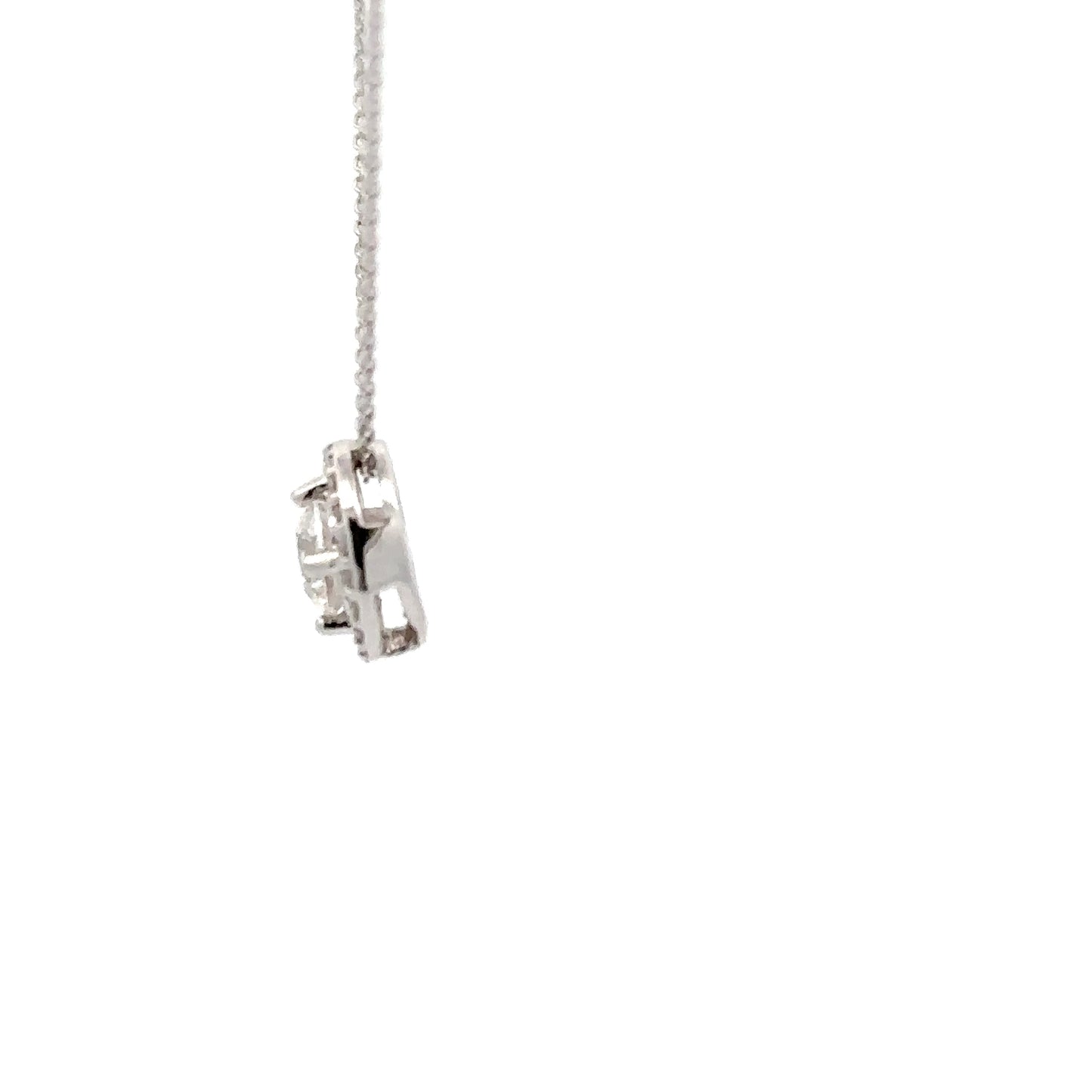 0.51 ct Natural Center Diamond | 0.12 ctw Natural Side Diamonds | 14k White Gold.