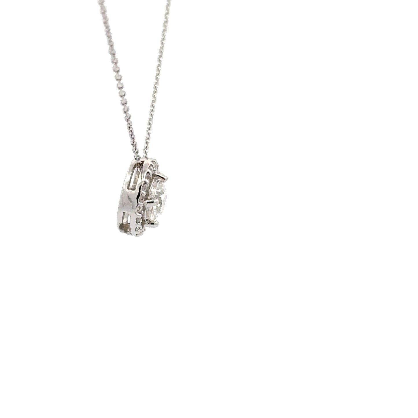 0.51 ct Natural Center Diamond | 0.12 ctw Natural Side Diamonds | 14k White Gold.
