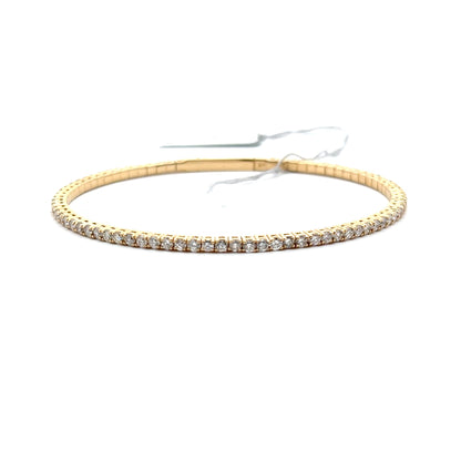 2.68 ctw Flexible Bangle | 14k Yellow Gold.