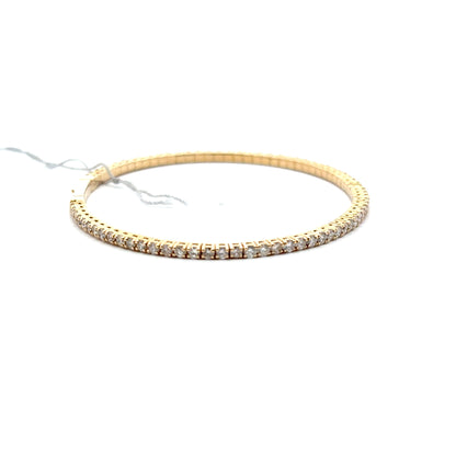 2.68 ctw Flexible Bangle | 14k Yellow Gold.