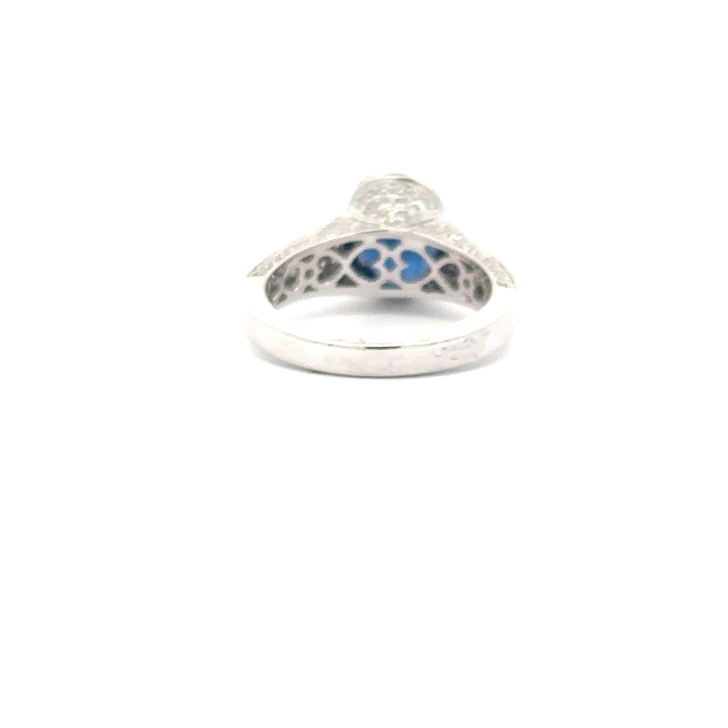 3.06ct Natural Oval Blue Sapphire & 0.90ct Natural Round Diamonds Ring | 18K WG