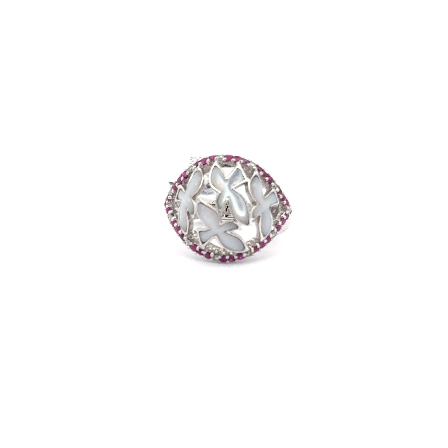 14K White Gold Ring.