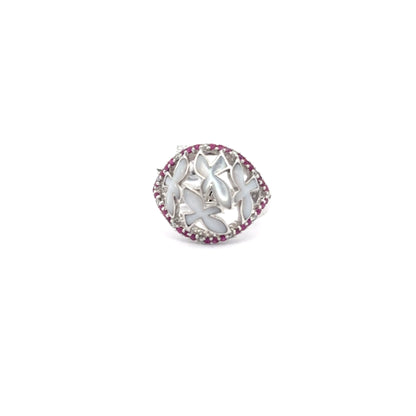 14K White Gold Ring.