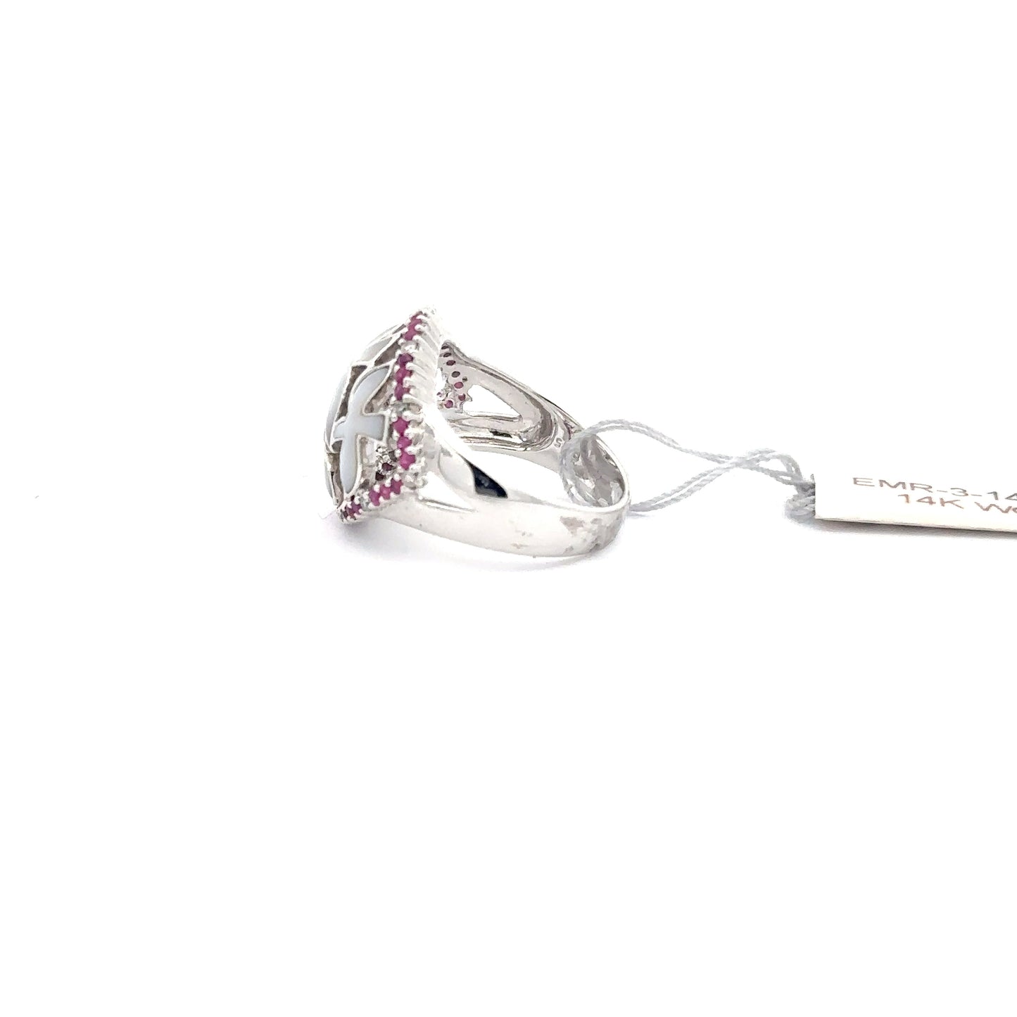 14K White Gold Ring.