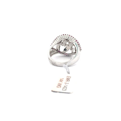 14K White Gold Ring.