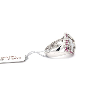 14K White Gold Ring.