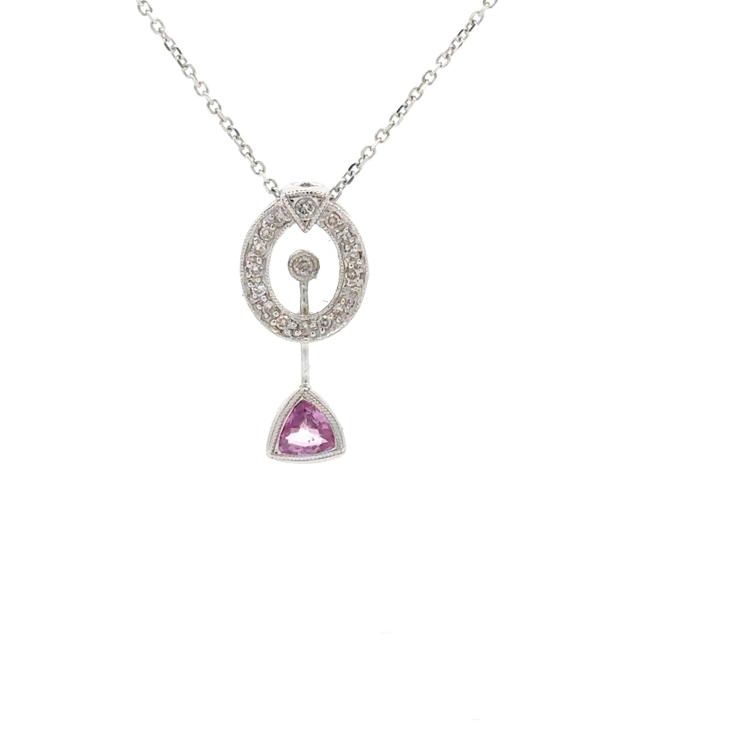 0.47 ct Natural Pink Sapphire | 0.14 ct Natural Diamonds | 14k White Gold