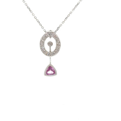 0.47 ct Natural Pink Sapphire | 0.14 ct Natural Diamonds | 14k White Gold
