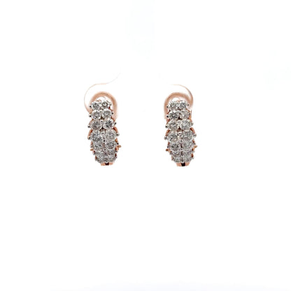 2.00 ctw Natural Diamonds Earrings | 14k Rose Gold