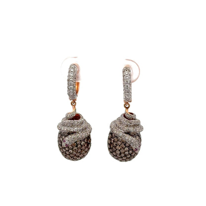 3.72 ct Natural Chocolate Diamonds | 1.94 ct Natural Diamonds | 14k Rose Gold.