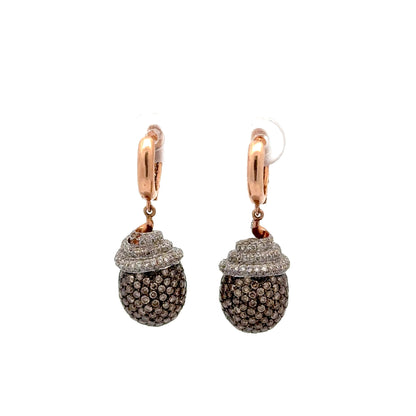 3.72 ct Natural Chocolate Diamonds | 1.94 ct Natural Diamonds | 14k Rose Gold.
