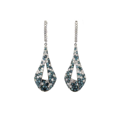 2.06 ct Natural Blue Diamonds | 1.44 ct Natural Diamonds | 14k White Gold.
