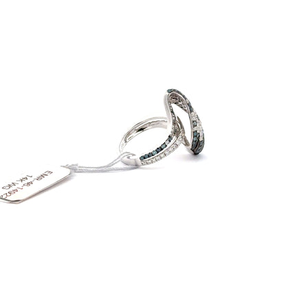 14K WHITE GOLD | 0.94 CT NATURAL DIAMOND | 0.96 NATURAL BLUE DIAMOND RING.